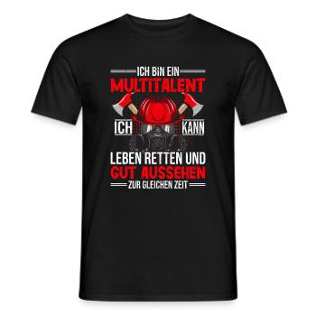 Feuerwehrfrau Feuerwehr Feuerwehrmann Mama - Männer T-Shirt - Schwarz - Vorne - AI Model Male 178 light (178cm)