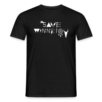 save winnetou,winnetou,indian,feathers,dream catcher - Men's T-Shirt - black - Front - AI Model Male 178 light (178cm)