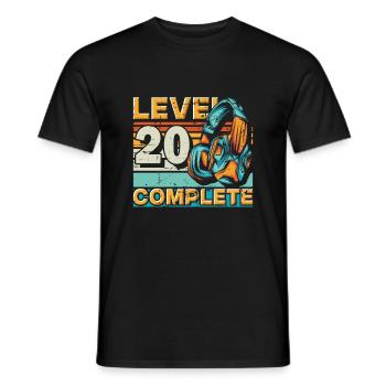 Gaming Geburtstag Level 20 Complete für Gamer. - Männer T-Shirt - Schwarz - Vorne - AI Model Male 178 light (178cm)