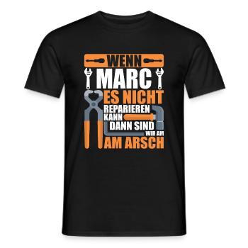 Vorname Marc Name Geburtstag Geschenk - Männer T-Shirt - Schwarz - Vorne - AI Model Male 178 light (178cm)