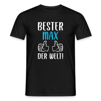 Max Vorname Name Geburtstag - Männer T-Shirt - Schwarz - Vorne - AI Model Male 178 light (178cm)