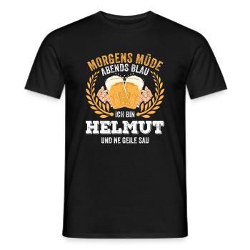 Helmut Vorname Name Geburtstag Bier saufen - Männer T-Shirt - Schwarz - Vorne - AI Model Male 178 light (178cm)