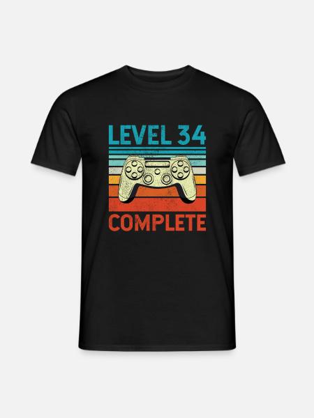 Level 34 Complete - Männer T-Shirt - Schwarz