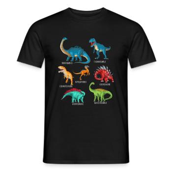 My Dinosaur Alphabet Kids Species Dino A-Z - Men's T-Shirt - black - Front - AI Model Male 178 light (178cm)