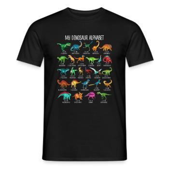 My Dinosaur Alphabet Kids Species Dino A-Z - Men's T-Shirt - black - Front - AI Model Male 178 light (178cm)