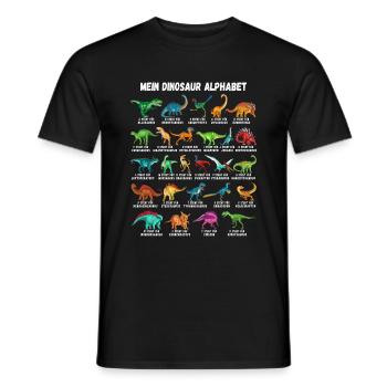 Mein Dinosaurier Alphabet Kinder Arten Dino A-Z - Männer T-Shirt - Schwarz - Vorne - AI Model Male 178 light (178cm)