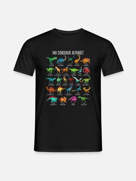 Mein Dinosaurier Alphabet Kinder Arten Dino A-Z - Männer T-Shirt - Schwarz