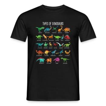 My Dinosaur Alphabet Kids Species Dino A-Z - Men's T-Shirt - black - Front - AI Model Male 178 light (178cm)