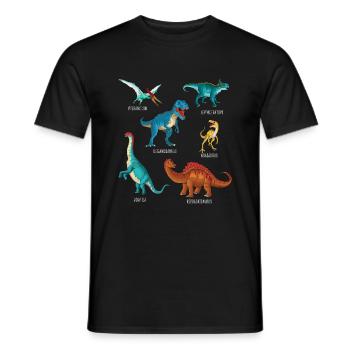 My Dinosaur Alphabet Kids Species Dino A-Z - Men's T-Shirt - black - Front - AI Model Male 178 light (178cm)