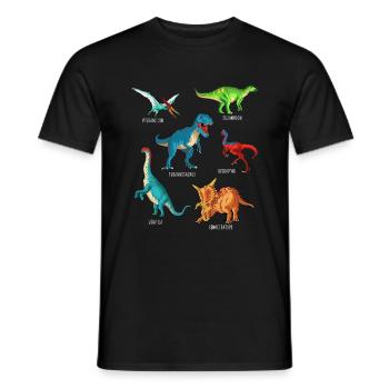 My Dinosaur Alphabet Kids Species Dino A-Z - Men's T-Shirt - black - Front - AI Model Male 178 light (178cm)