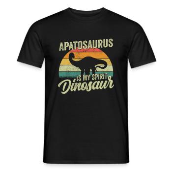 Apatosaurus Dinosaur Children Dino Gift - Men's T-Shirt - black - Front - AI Model Male 178 light (178cm)