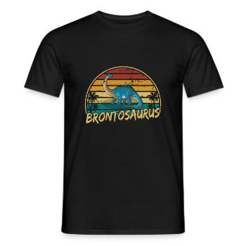Brontosaurus Dinosaur Children Dino Gift - Men's T-Shirt - black - Front - AI Model Male 178 light (178cm)