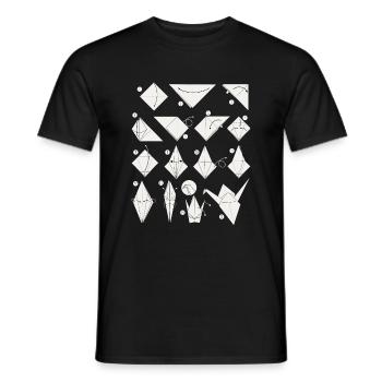 Origami Japanese Art Folding Crane Paper - Men's T-Shirt - black - Front - AI Model Male 178 light (178cm)