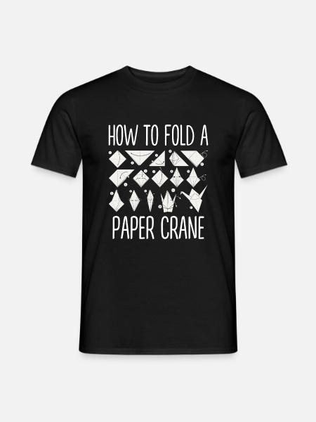 Origami Japanische Kunst Faltender Kranich Papier - Männer T-Shirt - Schwarz