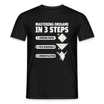 Origami Japanese Art Folding Crane Paper - Men's T-Shirt - black - Front - AI Model Male 178 light (178cm)