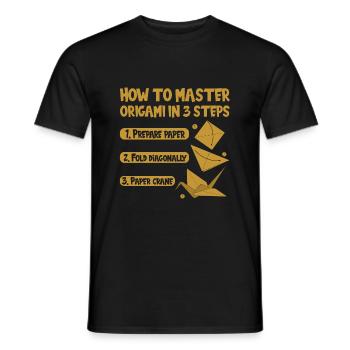 Origami Japanese Art Folding Crane Paper - Men's T-Shirt - black - Front - AI Model Male 178 light (178cm)