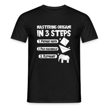 Origami Japanese Art Folding Crane Paper - Men's T-Shirt - black - Front - AI Model Male 178 light (178cm)