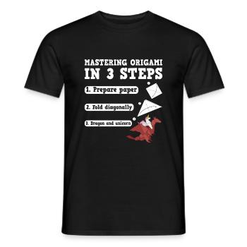 Origami Japanese Art Folding Crane Paper - Men's T-Shirt - black - Front - AI Model Male 178 light (178cm)