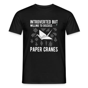 Origami Japanese Art Folding Crane Paper - Men's T-Shirt - black - Front - AI Model Male 178 light (178cm)