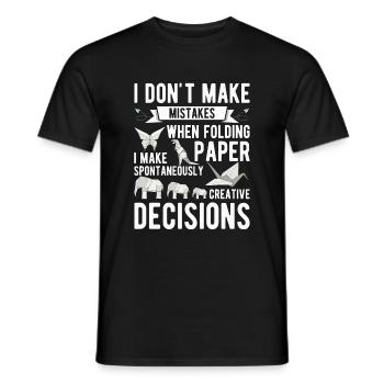 Origami Japanese Art Folding Crane Paper - Men's T-Shirt - black - Front - AI Model Male 178 light (178cm)