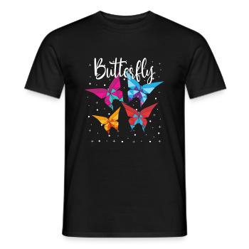 Origami Japanese Art Folding Crane Paper - Men's T-Shirt - black - Front - AI Model Male 178 light (178cm)