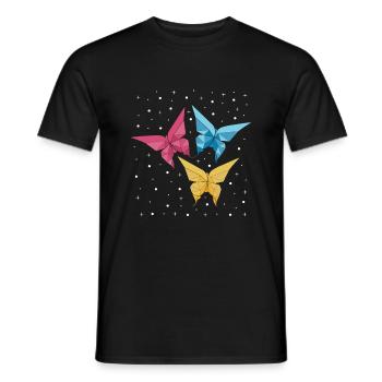 Origami Japanese Art Folding Crane Paper - Men's T-Shirt - black - Front - AI Model Male 178 light (178cm)