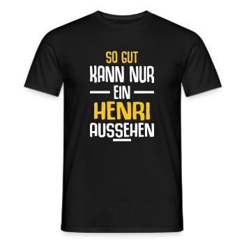 Henri Vorname Name Geburtstag - Männer T-Shirt - Schwarz - Vorne - AI Model Male 178 light (178cm)
