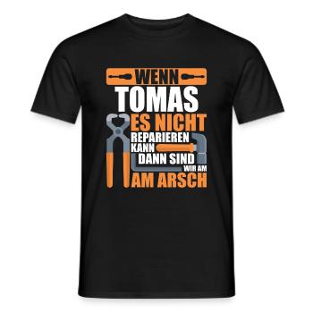 Vorname Tomas Name Geburtstag Geschenk - Männer T-Shirt - Schwarz - Vorne - AI Model Male 178 light (178cm)