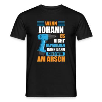 Johann Vorname Name Geburtstag Reparieren - Männer T-Shirt - Schwarz - Vorne - AI Model Male 178 light (178cm)