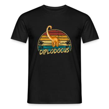 Diplodocus Dinosaur Children Dino Gift - Men's T-Shirt - black - Front - AI Model Male 178 light (178cm)
