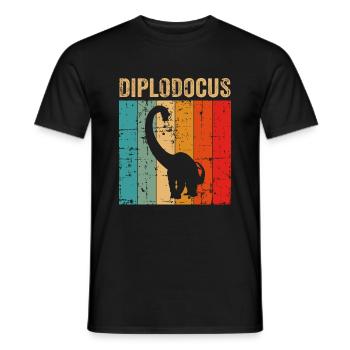 Diplodocus Dinosaur Children Dino Gift - Men's T-Shirt - black - Front - AI Model Male 178 light (178cm)
