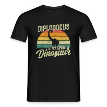 Diplodocus Dinosaur Children Dino Gift - Men's T-Shirt - black - Front - AI Model Male 178 light (178cm)