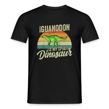 Iguanodon Dinosaure Enfants Dino Cadeau - T-shirt homme - noir - Devant - AI Model Male 178 light (178cm)