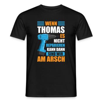 Thomas Vorname Name Geburtstag Reparieren - Männer T-Shirt - Schwarz - Vorne - AI Model Male 178 light (178cm)