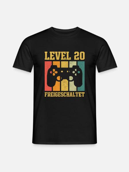 Level 20 freigeschaltet - Männer T-Shirt - Schwarz