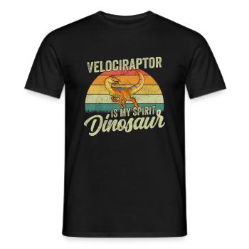 Velociraptor Dinosaurier Kinder Dino Geschenk - Männer T-Shirt - Schwarz - Vorne - AI Model Male 178 light (178cm)