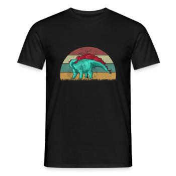 Wuerhosaurus Dinosaur Children Dino Gift - Men's T-Shirt - black - Front - AI Model Male 178 light (178cm)