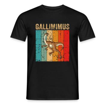 Gallimimus Dinosaur Children Dino Gift - Men's T-Shirt - black - Front - AI Model Male 178 light (178cm)