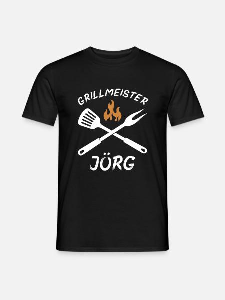 Grillmeister Jörg - Männer T-Shirt - Schwarz