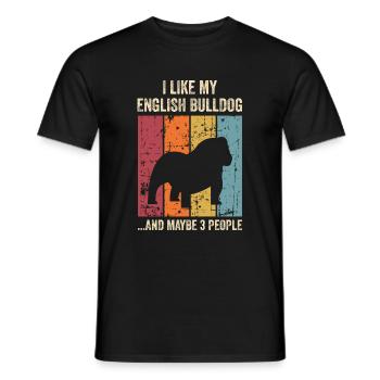 Deutsch Bulldog Dog Dog Dog Owner - Men's T-Shirt - black - Front - AI Model Male 178 light (178cm)