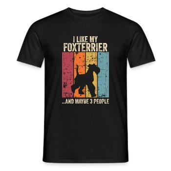 Fox Terrier Dog Dog Dog Owner - Men's T-Shirt - black - Front - AI Model Male 178 light (178cm)