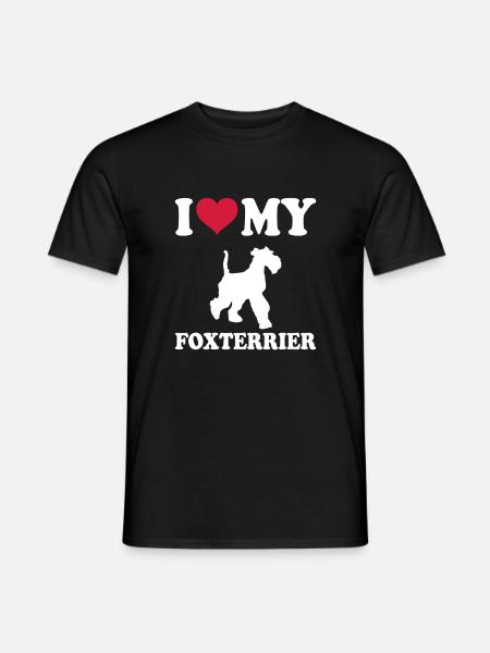 Foxterrier Hund Dog Hundehalter - Männer T-Shirt - Schwarz