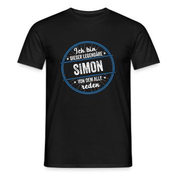 Ich bin dieser legendärer Simon Name - Männer T-Shirt - Schwarz - Vorne - AI Model Male 178 light (178cm)