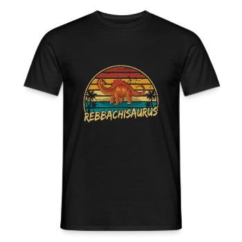 Rebbachisaurus Dinosaurier Kinder Dino Geschenk - Männer T-Shirt - Schwarz - Vorne - AI Model Male 178 light (178cm)