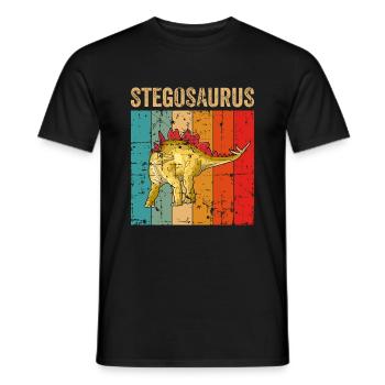 Stegosaurus Dinosaur Children Dino Gift - Men's T-Shirt - black - Front - AI Model Male 178 light (178cm)