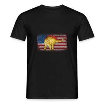 Stegosaurus Dinosaurier Kinder Dino Geschenk - Männer T-Shirt - Schwarz - Vorne - AI Model Male 178 light (178cm)