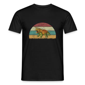 Triceratops Dinosaur Children Dino Gift - Men's T-Shirt - black - Front - AI Model Male 178 light (178cm)