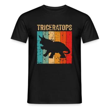 Triceratops Dinosaur Children Dino Gift - Men's T-Shirt - black - Front - AI Model Male 178 light (178cm)