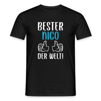Nico Vorname Name Geburtstag - Männer T-Shirt - Schwarz - Vorne - AI Model Male 178 light (178cm)