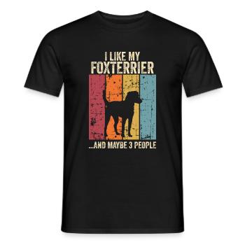 Fox Terrier Dog Dog Dog Owner - Men's T-Shirt - black - Front - AI Model Male 178 light (178cm)
